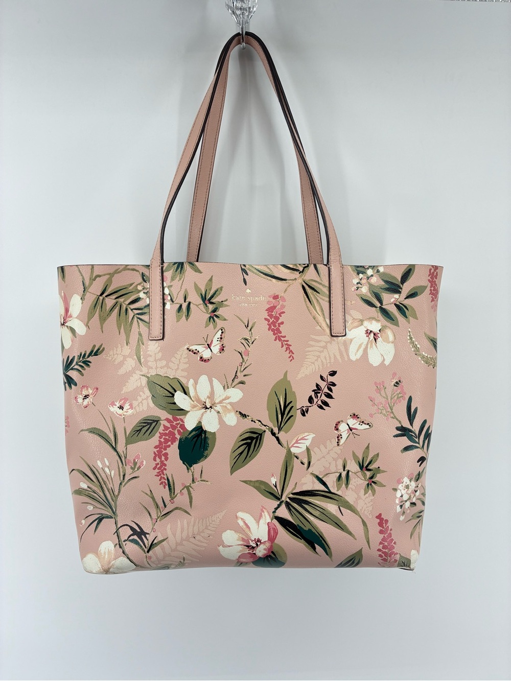Kate Spade Reversible Floral Print Pink Tote Bag - Stylish Everyday Carry